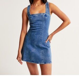 Abercrombie and Fitch Size Large Medium Wash A Line Denim Mini Dress
